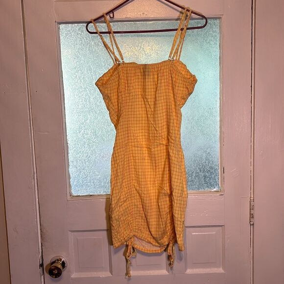 Wild Fable Women’s Yellow and Pink Gingham Patterned Spaghetti Strap Dress L - Picture 6 of 6